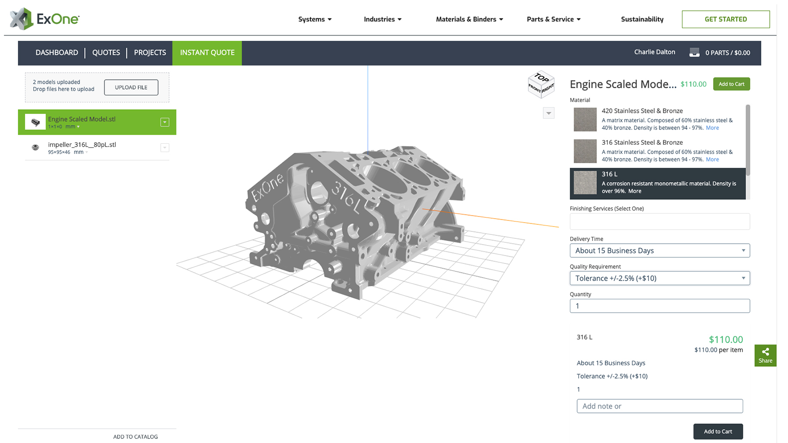 ExOne | ExOne Adds Two New Stainless Steels To Updated Quick Ship Metal ...